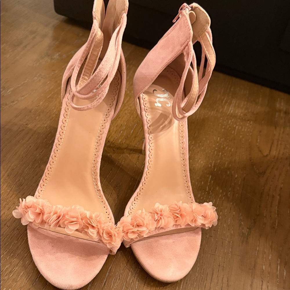 Elegant Pink Floral Women's Heels